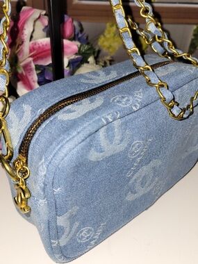 GWP Blue Denim Crossbody Chain Bag, NEW